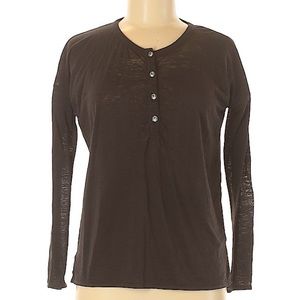 {Chaser} Gray Henley Long Sleeve Top